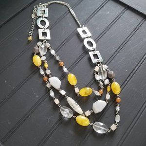 Lia Sophia 3 Tiered Layered Beaded Necklace 26"